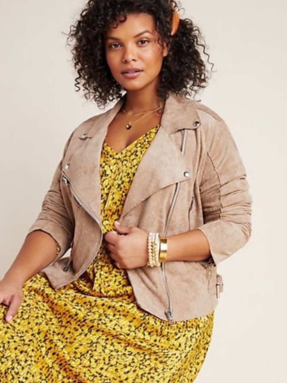 Anthropologie BLANKNYC Elliott Sueded  Moto Jacket L